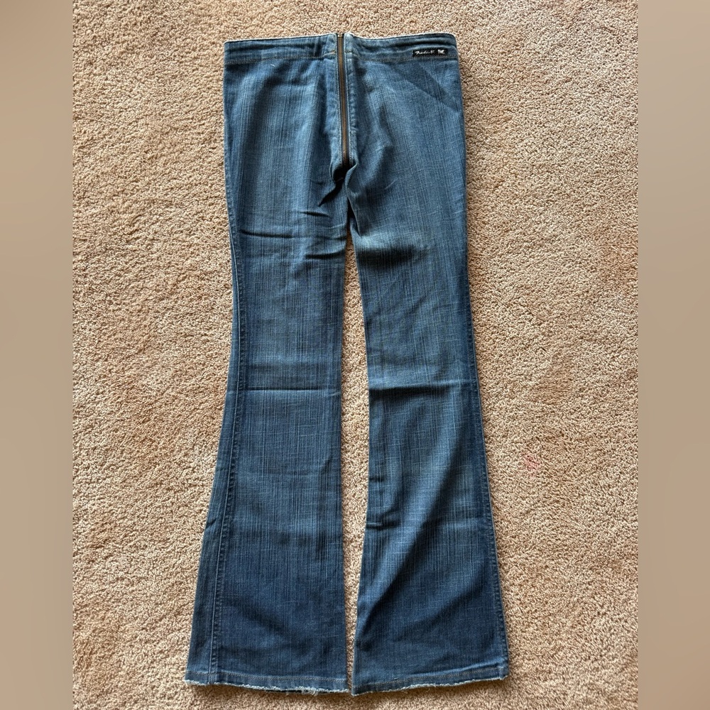Frankie B. Dark Blue Flare Zip jeans - Picture 2 of 2